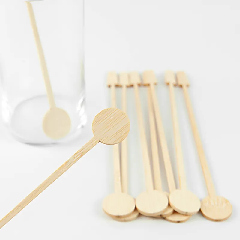 Os fabricantes podem personalizar Picaretas personalizadas Bambu Cocktail Sticks Atacado/frutas picaretas cocktail agitador swizzle vara