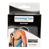 Shuangan Unisex Cotton Sports Tape Roll Tahan Air Pereda Nyeri Segera Hitam Lebar 5m Panjang Dapat Disesuaikan