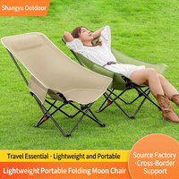 Chaise pliante de camping inclinable avec repose-pieds