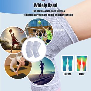 Compression <strong>Knee</strong> Sleeve Bamboo Charcoal Elastic <strong>Knee</strong> Braces Pads <strong>Warmers</strong> Protective <strong>Knee</strong> Support for Arthritis and Runners - Product Image 6