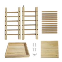Mangeoire à foin en bois pour lapins, support d'alimentation vertical anti-gaspillage pour animaux de compagnie, distributeur de foin et de herbe pour petits animaux