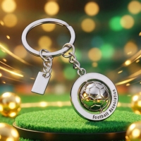Personalisierter Vereinsmeisterschafts-Pokal Emaille-Schlüsselanhänger Souvenir-Geschenk Fußballfans 3D Fußball Metall-Trophäe Schlüsselanhänger