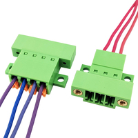 Bloque de terminales con abrazadera de resorte de perfil bajo con brida para montaje en panel, paso de 3.50mm - Conector en línea macho-hembra sin soldadura 2-24P