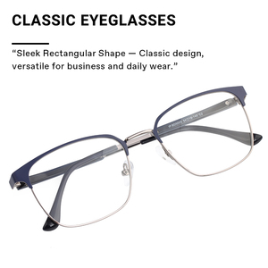 Thời trang độc đáo đền hai màu sắc phù hợp bán không có vành thiết kế hình chữ nhật kim loại khung quang học - Product Image 5