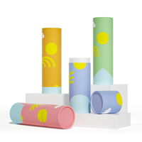 Logo personnalisé de luxe rose emballage cosmétique cylindre en papier rigide carton avec chapeau tube rond boîte-cadeau