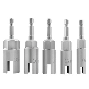 5 Piece Butterfly Socket Wrench Set 1/4 In Hex Drive Steel Industrial Grade Deep Socket Adapter For Power <b>Tools</b> - Product Image 3