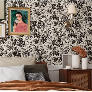 <span class=keywords><strong>Papier</strong></span> <span class=keywords><strong>peint</strong></span> mural floral <span class=keywords><strong>noir</strong></span> <span class=keywords><strong>et</strong></span> <span class=keywords><strong>blanc</strong></span>, style vintage botanique, non tissé, pour chambre à coucher - Product Image 3