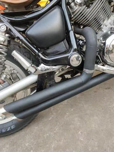 Sistema completo de escape dual para motocicleta, silenciador de corte oblicuo apto para <span class=keywords><strong>Yamaha</strong></span> <span class=keywords><strong>Virago</strong></span> <span class=keywords><strong>750</strong></span> <span class=keywords><strong>XV</strong></span> 1100 S especial XV750 XV1100 todo el año - Product Image 4