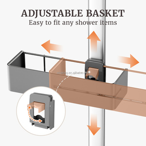 Étagère d'angle murale étanche en aluminium WIREKING pour salle de bain, avec 3 paniers en acier inoxydable - Product Image 3