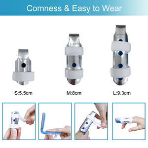 Xukang mềm ngón tay cố định Nẹp hỗ trợ với dây đai nhôm chỉ số trung bị hỏng bảo vệ kim loại Immobilizer Brace - Product Image 2