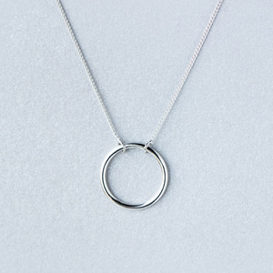 Thời trang đồ trang sức 925 Sterling Bạc Vòng Tròn Mặt Dây chuyền vòng cổ hình học Vòng Tròn Mặt dây chuyền vòng cổ - Product Image 1