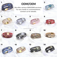 Bracelet NFC en cuir avec chaîne, boucle magnétique en métal, bande RFID, bijoux, bracelet RFID 13,56 MHz, contrôle d'accès