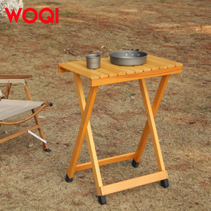 WOQI elegante legno <span class=keywords><strong>da</strong></span> esterno tavolino portatile per Patio bistrot spiaggia campeggio picnic cucina Design pieghevole - Product Image 6