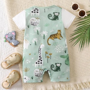 Ropa para bebé con cierre de botón a presión en la entrepierna, mono con estampado de <span class=keywords><strong>Koala</strong></span>, mono de manga corta, pijamas para bebé de 0 a 18 meses - Product Image 2