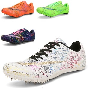Sprint Running Shoes With Spikes For Junior High And Senior High Students Track Training Performance Sport Wear White Black - Product Image 1