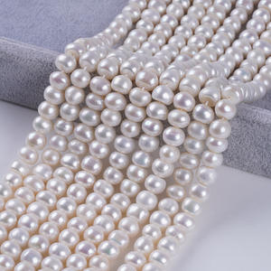 Perlas Naturales de Agua Dulce de 8-9 mm, Blancas, Planas, Sueltas, de Color Rosa, para Hacer Joyas, Pulseras y Accesorios - Product Image 1