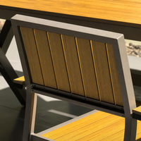 Ensemble table et chaises en WPC jaune, plusieurs combinaisons disponibles pour café, balcon, expédié de Chine