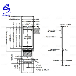 Pantalla OLED de cristal líquido de 0,78 pulgadas SH1107, pantalla pequeña de 128x80, pantalla sin marco, interfaz SPI/IIC - Product Image 3