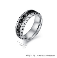 Bague pour homme en acier inoxydable de style vintage, nœud celtique viking