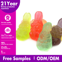 Venta al por mayor de dulces de Pascua, dulces de confitería, dulces americanos, forma de conejo, caramelo de goma recubierto
