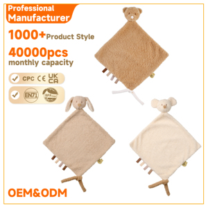 Serviette de dentition pour bébé avec doudou lapin en peluche douce et attache-sucette, jouet apaisant pour le sommeil des nourrissons, cadeau pour nouveau-né - Product Image 5