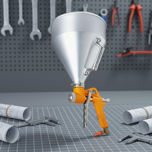 <span class=keywords><strong>Pistolet</strong></span> à air comprimé à alimentation par gravité en alliage d'aluminium économique de 6000 ml avec support OEM pour application de mortier et de ciment, certifié GS - Product Image 1