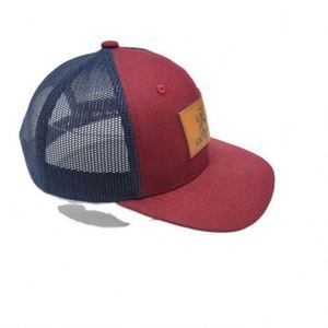 Richardson Custom Cotton Embroidered Flat Brim Trucker Mesh Hat Cap with Leather <b>Patch</b> Logo - Product Image 2