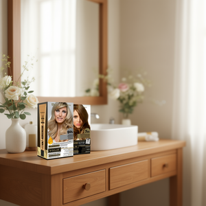 Tinte Permanente para el Cabello Thader Pharma V-Color 703 Rubio Medio Dorado Natural Sin Amoníaco Con Líquido Dorado y Aceites Florales - Product Image 3