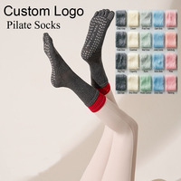 Chaussettes de sport, yoga et pilates pour adultes, mi-mollet, antidérapantes, anti-humidité, 2 couleurs, haute qualité, avec logo personnalisé 2026