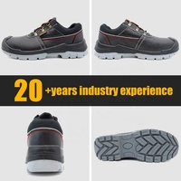 Zapatos de Seguridad para Hombre, de Cuero Negro, de Corte Bajo, Antideslizantes, con Puntera de Acero, Antipinchazos, Antiestáticos, Resistentes al Agua, EN ISO 20345