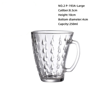 Gelas Kristal Tekstur Bulan Sabit dengan Gagang, Mug Minimalis Unisex yang Dapat Digunakan Kembali untuk Kopi, Teh, Air, Penggunaan di Rumah dan Kantor - Product Image 5