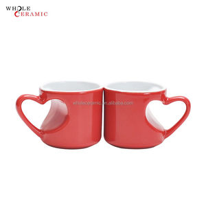 Creativo di Ceramica 3d Tazza Coppie Regalo per il Giorno di san valentino Gli Amanti di Colore Solido a Forma di Cuore Tazza di <span class=keywords><strong>Caffè</strong></span> <span class=keywords><strong>Coppia</strong></span> Set Tazza - Product Image 2