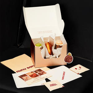 Boîtes à donuts en carton biodégradable écologiques recyclables avec logo personnalisé, séparateurs pour boulangerie, gâteaux, macarons, emballage cadeau - Product Image 5