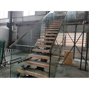 Rampe <span class=keywords><strong>en</strong></span> verre minimaliste moderne, marches <span class=keywords><strong>en</strong></span> hêtre europé<span class=keywords><strong>en</strong></span>, installation facile, guide inclus, <span class=keywords><strong>escalier</strong></span> flottant à monopoutre - Product Image 6