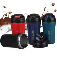 2025 Logo personnalisé 450ml gobelet de voyage tasse à café en acier inoxydable à double paroi avec couvercle à bec verseur portable et paille