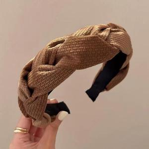 Autunno inverno tessuto fiocco copricapo tinta unita maglia treccia fascia <span class=keywords><strong>per</strong></span> capelli <span class=keywords><strong>per</strong></span> le donne ragazze - Product Image 6