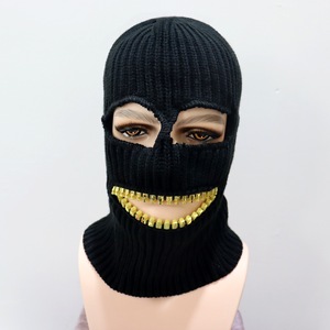 Maschera da sci <span class=keywords><strong>con</strong></span> denti in oro <span class=keywords><strong>con</strong></span> cerniera <span class=keywords><strong>con</strong></span> maschera per denti <span class=keywords><strong>con</strong></span> maschera per denti in oro grande maschera da denti lavorato a maglia cappello caldo divertente <span class=keywords><strong>con</strong></span> cerniera passamontagna - Product Image 2