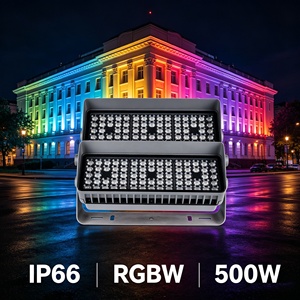 Projecteur LED RGB Rectangulaire 500W en Aluminium pour Bâtiments, Étanche IP66, Contrôle DMX512, 40000 Lumens, <span class=keywords><strong>Scène</strong></span> Nocturne - Product Image 2