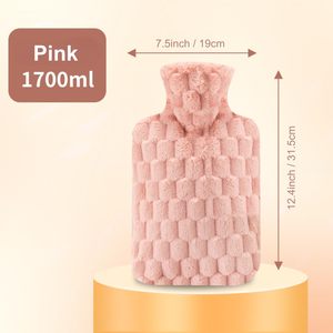 3L Extra Large Hot Water Bottle with Soft Plush Cover & Hand Pocket, Hot Cold Therapy <b>Pack</b> for Pain Relief Pink - Product Image 5