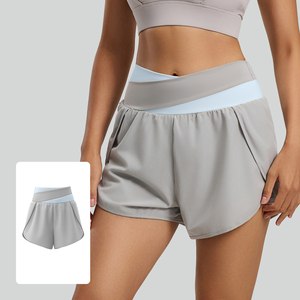 Shorts de yoga d'été confortables avec taille contrastante et tissu à séchage rapide - Product Image 6