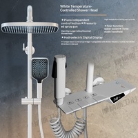Ensemble de douche carré en cuivre brossé pour salle de bain, contrôle de température constant, affichage numérique intelligent, jet massant, moderne