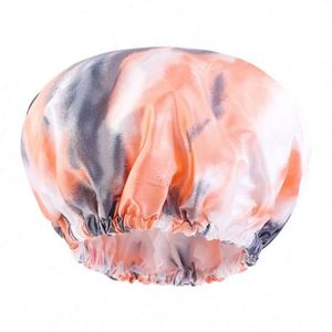 Bonnet de Douche Imperméable Double Couche Tie-Dye de Luxe pour Femme, Idéal pour Salon de Coiffure - Product Image 6