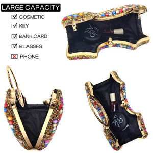 Best-selling pointed-toe hollow diamond shoes + fan-shaped wrist <b>bag</b> - African shoe and <b>bag</b> set combination - Product Image 6