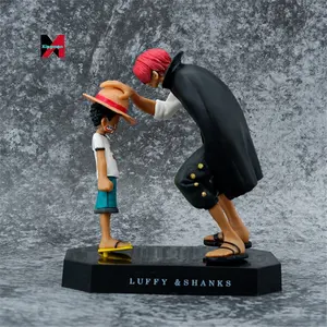 XM Low Price Anime 18cm Toy Figure Shanks Touching Head Scene Opp Bag Luffy Action Figures