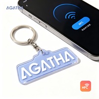 Porte-clés personnalisé en acrylique avec hologramme UV, carte de visite, Instagram, Google, réseaux sociaux, dessin animé, photo, album, logo, NFC