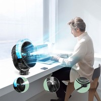 Nouveauté Ventilateur de bureau à brumisation magnétique Ventilateur de table portable Rechargeable par USB 12000mAh Ventilateur magnétique de bureau pour croisière Voiturette de golf Voiture