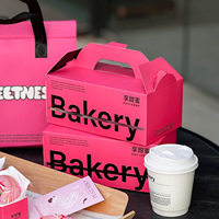 Boîte en papier soufflé biodégradable populaire sur Internet, sac personnalisé pour yaourt, beignets, dorayaki et produits de boulangerie