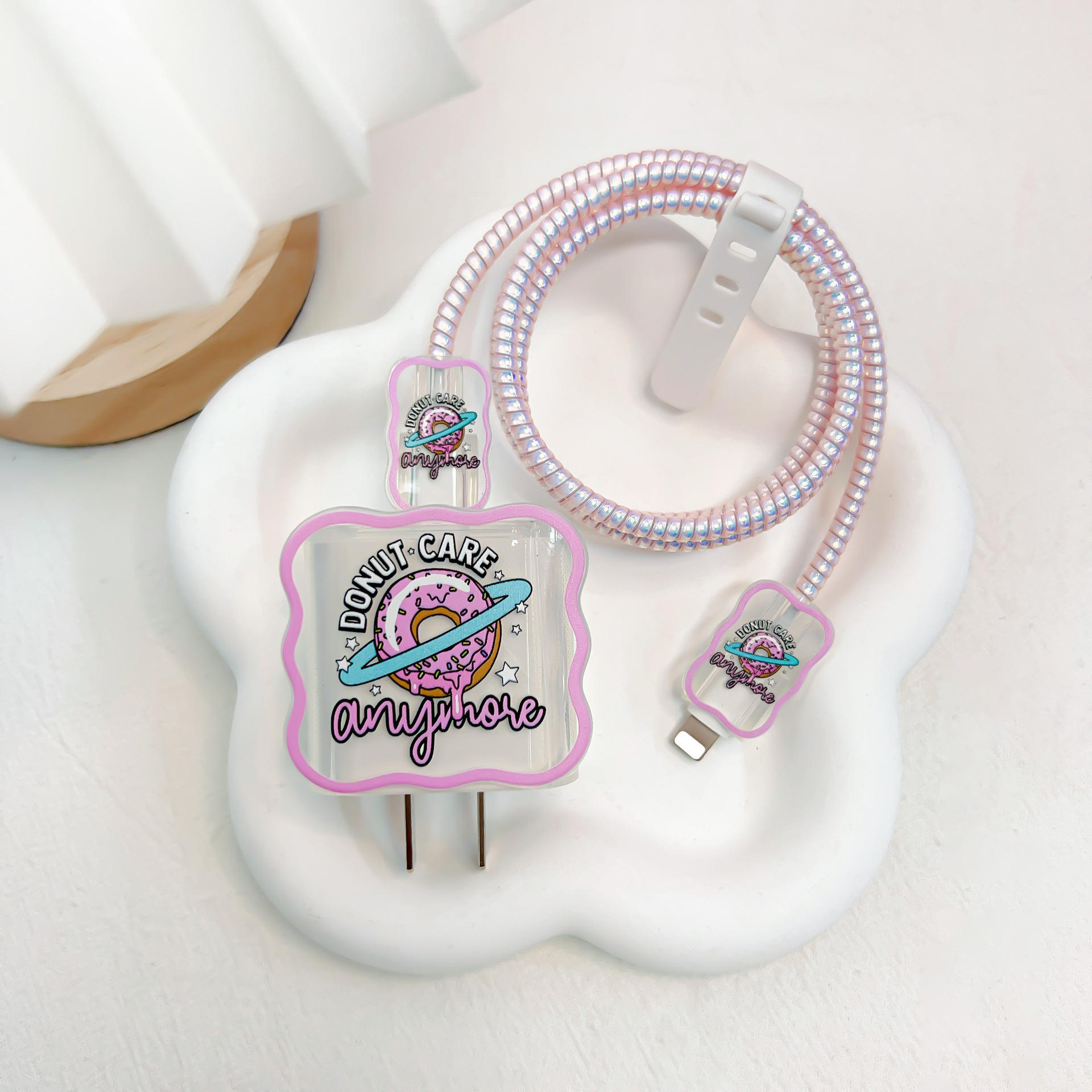 [Style ondulé] Donuts [Avec ligne rose clair laser]