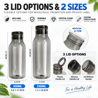 Bouteille d'eau réutilisable en Tritan, 400 ml et 550 ml, avec logo personnalisé, sans BPA, anti-fuite, avec 3 options de couvercle – Vente en gros