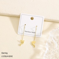 Nouveauté, bijoux tendance, plaqué or 18 carats, acier inoxydable 304/316, pendentif cœur, boucles d'oreilles pour femmes